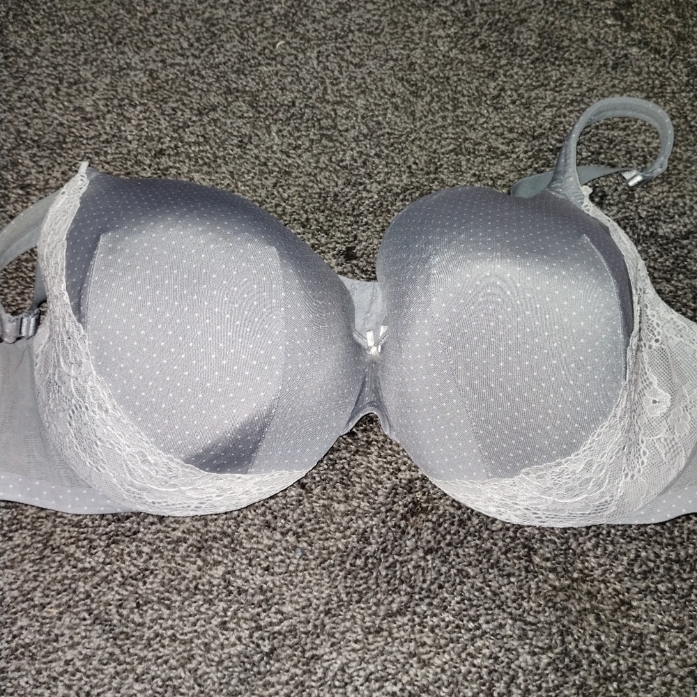 Elegant Gray Lace Bra